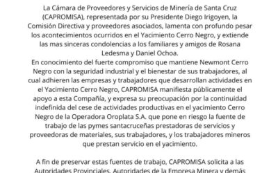 Santa Cruz: comunicado de CAPROMISA ante la demora en la reapertura de Cerro Negro